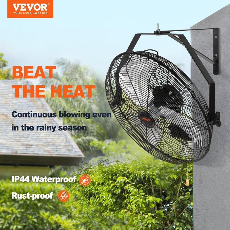 VEVOR Oscillating Wall Mount Fan, Various Specifications, Commercial or Residential for Warehouse, Greenhouse, Workshop, Patio, Basement, Black