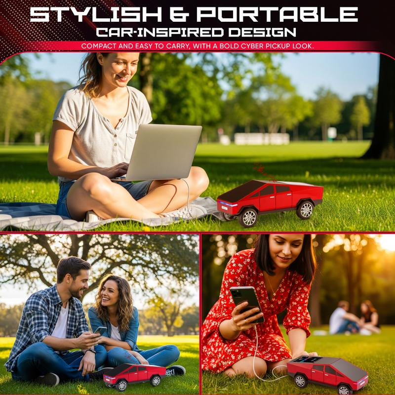 Fuzix WS-580 Pickup Truck Model Bluetooth Speaker with USB Micro SD AUX FM Radio TWS Pairing for Indoor Outdoor Party Birthday Gift Cybertruck