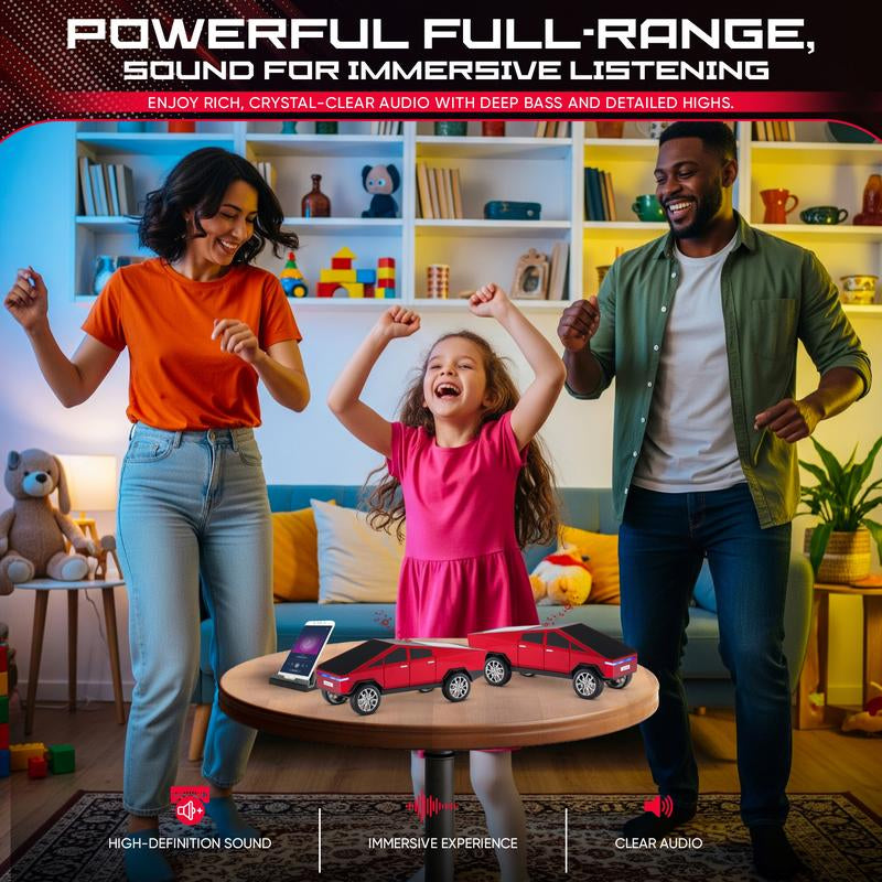 Fuzix WS-580 Pickup Truck Model Bluetooth Speaker with USB Micro SD AUX FM Radio TWS Pairing for Indoor Outdoor Party Birthday Gift Cybertruck