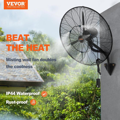VEVOR Oscillating Wall Mount Fan, Various Specifications, Commercial or Residential for Warehouse, Greenhouse, Workshop, Patio, Basement, Black