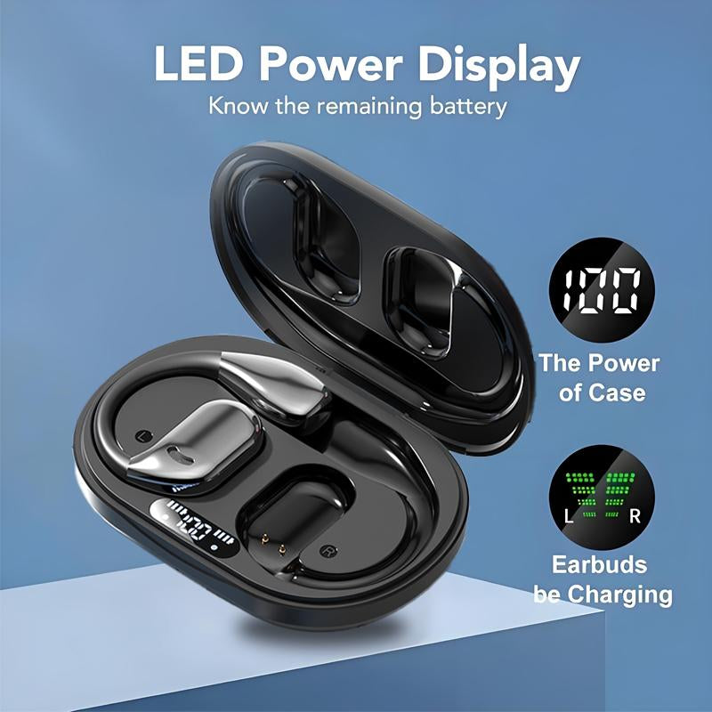 M75 Wireless Open-Ear Headphone,Bluetooth 5.4 Earphones ,IPX6 Water Proof, HIFI Sound Quality Music Earbuds for Gaming Travel Sports Built-In Mic,Electronic Audio&Video Product Headset Wireless Bluetooth Open Earbuds with Long Playtime Black