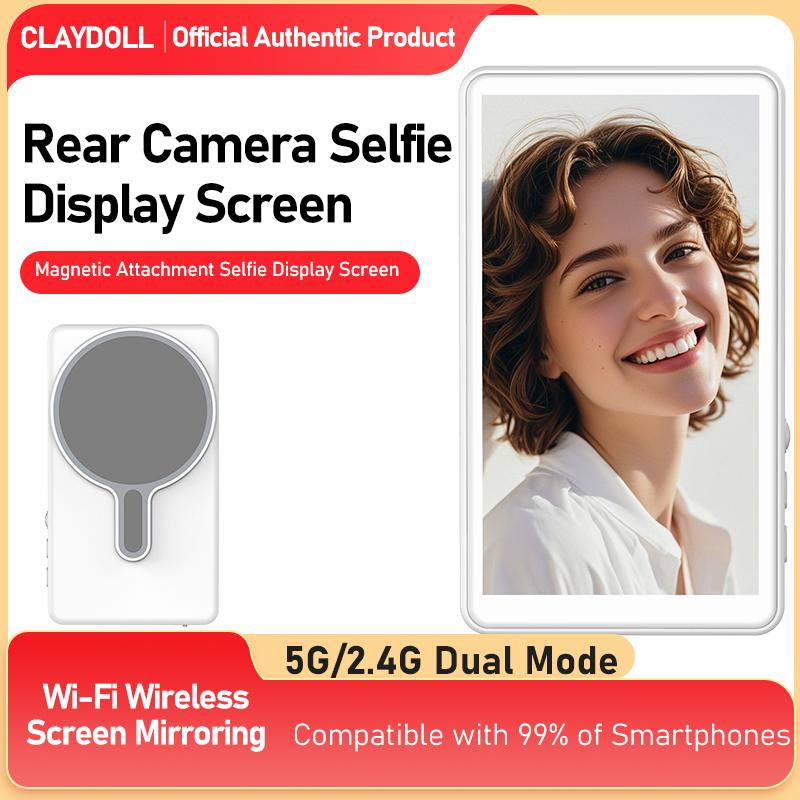 Featwell Selfie Display For, Featuring Audio Playback, Wireless Screen Mirroring with Remote Control Functionality (Compatible with Iphone and Android Devices). an Essential Tool for Content Creators, Supporting Live Streaming and Tiktok.