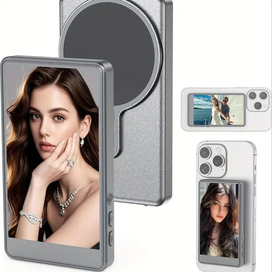 Featwell Selfie Display For, Featuring Audio Playback, Wireless Screen Mirroring with Remote Control Functionality (Compatible with Iphone and Android Devices). an Essential Tool for Content Creators, Supporting Live Streaming and Tiktok.