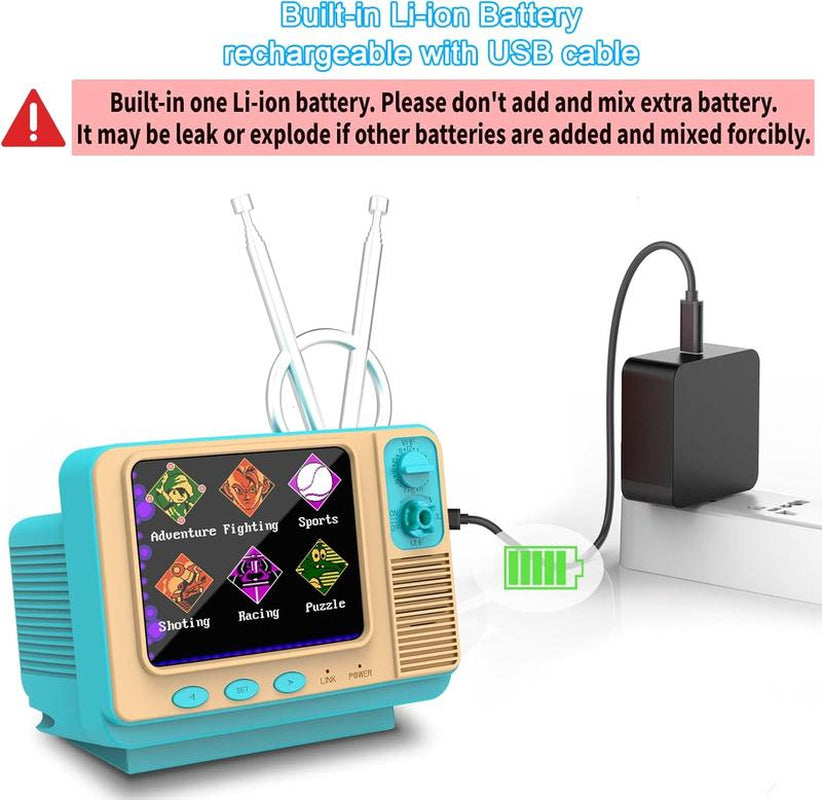 Mini TV Game Console-Gv300S 308-IN-1 HANDHELD ️ BACK to 90S HAPPINESS 3 Inch Screen Retro Video Games Player Support TV Output Electronic Games Xmas Gift for Boys Girls 4-12
