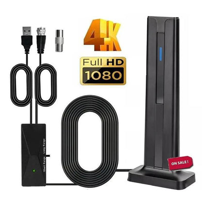 ZIHNIC Digital HD Antenna Indoor HDTV 1080P 4K Long Range High Definition Antenna with USB Cable & Coaxial Connector