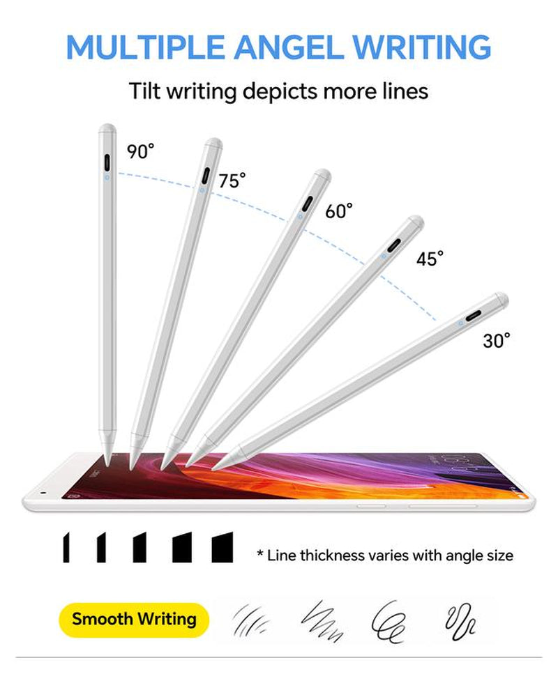 Stylus Pen for Ipad,Faster Charge, Tilt Sensitivity Palm Rejection Active Touch Screen Pencil Compatible with Ipad for 6/7/8/9/10, Pro 11/12.9/13/M4, Air 3/4/5/6/M2, Mini 5/6/7Th(2018-2024)