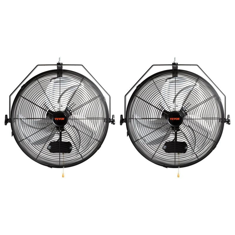 VEVOR Oscillating Wall Mount Fan, Various Specifications, Commercial or Residential for Warehouse, Greenhouse, Workshop, Patio, Basement, Black